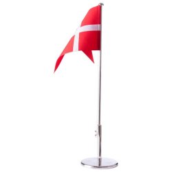 Forkromet flagstang m. dbsfod, 40cm