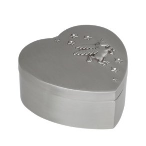 Fortinnet smykkeskrin m. Enhjrning