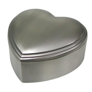 Fortinnet smykkeskrin Hjerte 12x12 cm