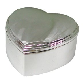 Forkromet smykkeskrin Hjerte 8x8 cm