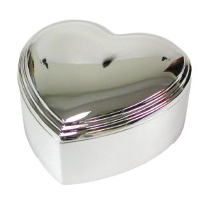 Forkromet smykkeskrin Hjerte 10x10 cm