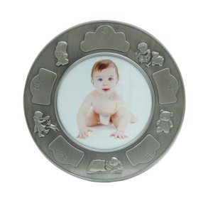 Fortinnet fotoramme (rund) m. pige