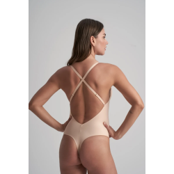 Low Back Sensual Bodysuit i Beige