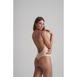 Low Back Sensual Bodysuit i Beige