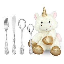 Bestik st m. enhjrning inkl. bamse