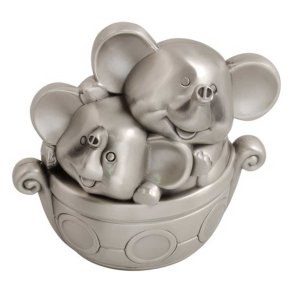 Fortinnet sparebsse 2 Elefanter i Kop