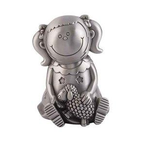 Fortinnet sparebsse Pige med lam