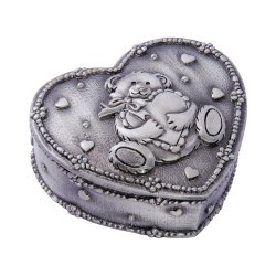 Fortinnet smykkeskrin m Bamse