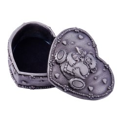 Fortinnet smykkeskrin m Bamse