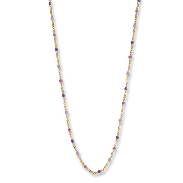 LEVENDER BEADED Halskde - Forgyldt
