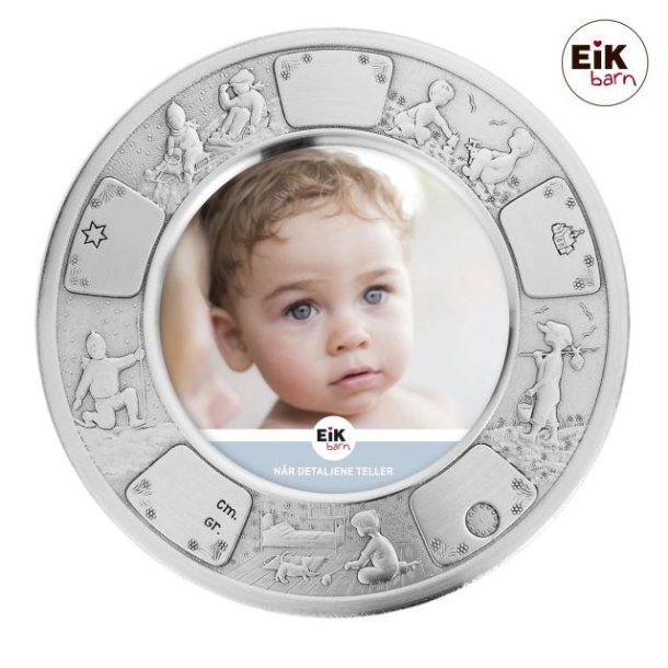 Tin fotoramme (rund) dreng 18cm