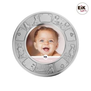 Tin fotoramme (rund) pige 13,5cm